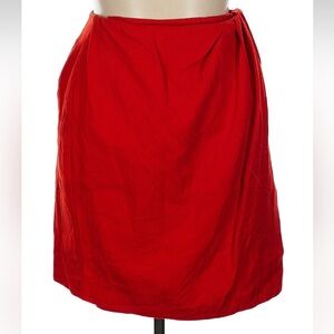 Vintage Neiman Marcus Red 100% Wool Wrap A-Line Skirt Women’s Size 14 Large XL